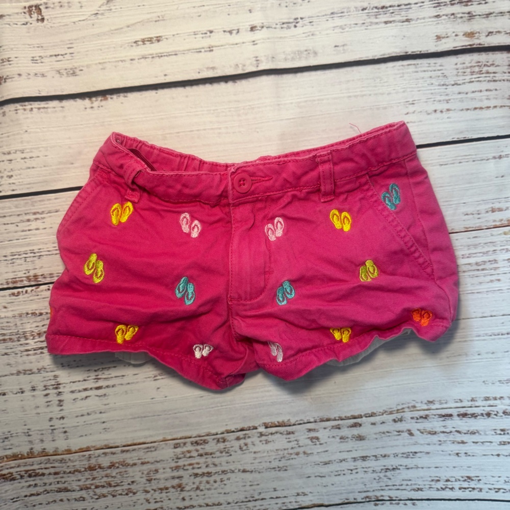 J. Khaki Pink and Yellow Casual Butterfly Shorts